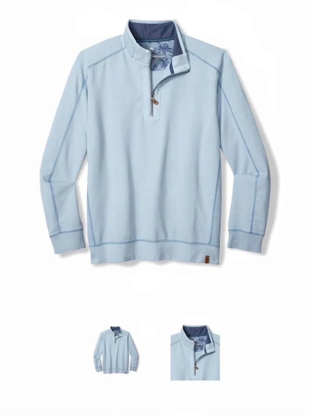 Tommy Bahama Ben & Terry Half-Zip Sweatshirt Blue